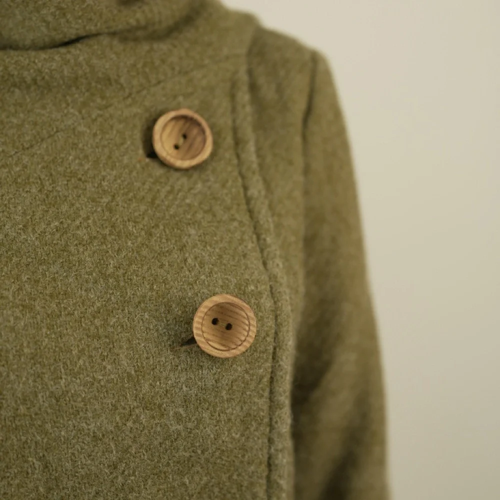 1960s True Vintage Wool Olive Green Tulip Skirt with Blazer - Picture 8 of 11